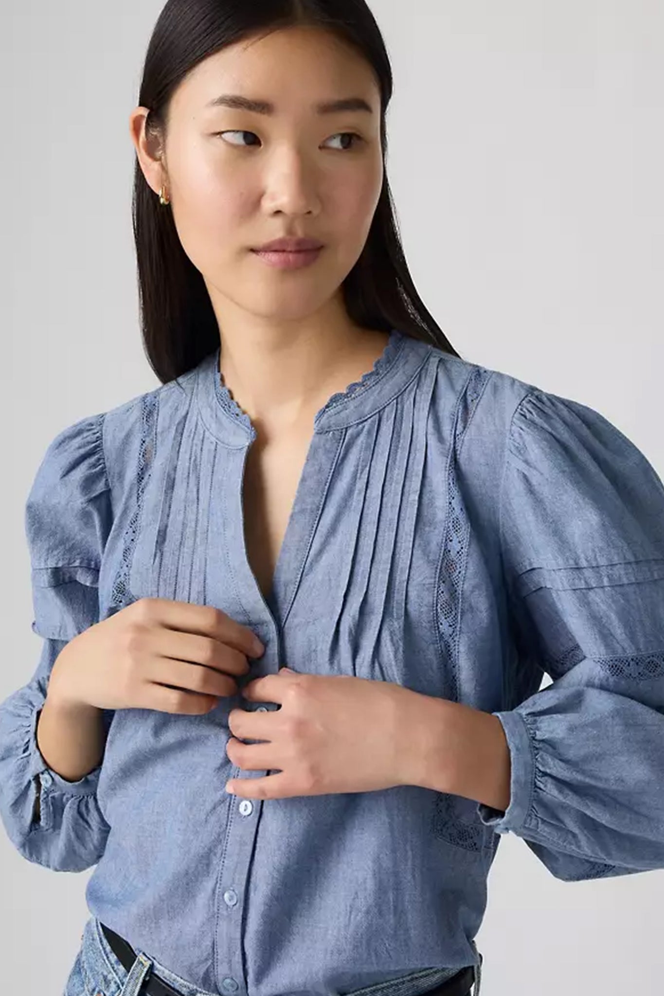 Mandy Long-Sleeve Blouse Favourite Subject Medium Wash