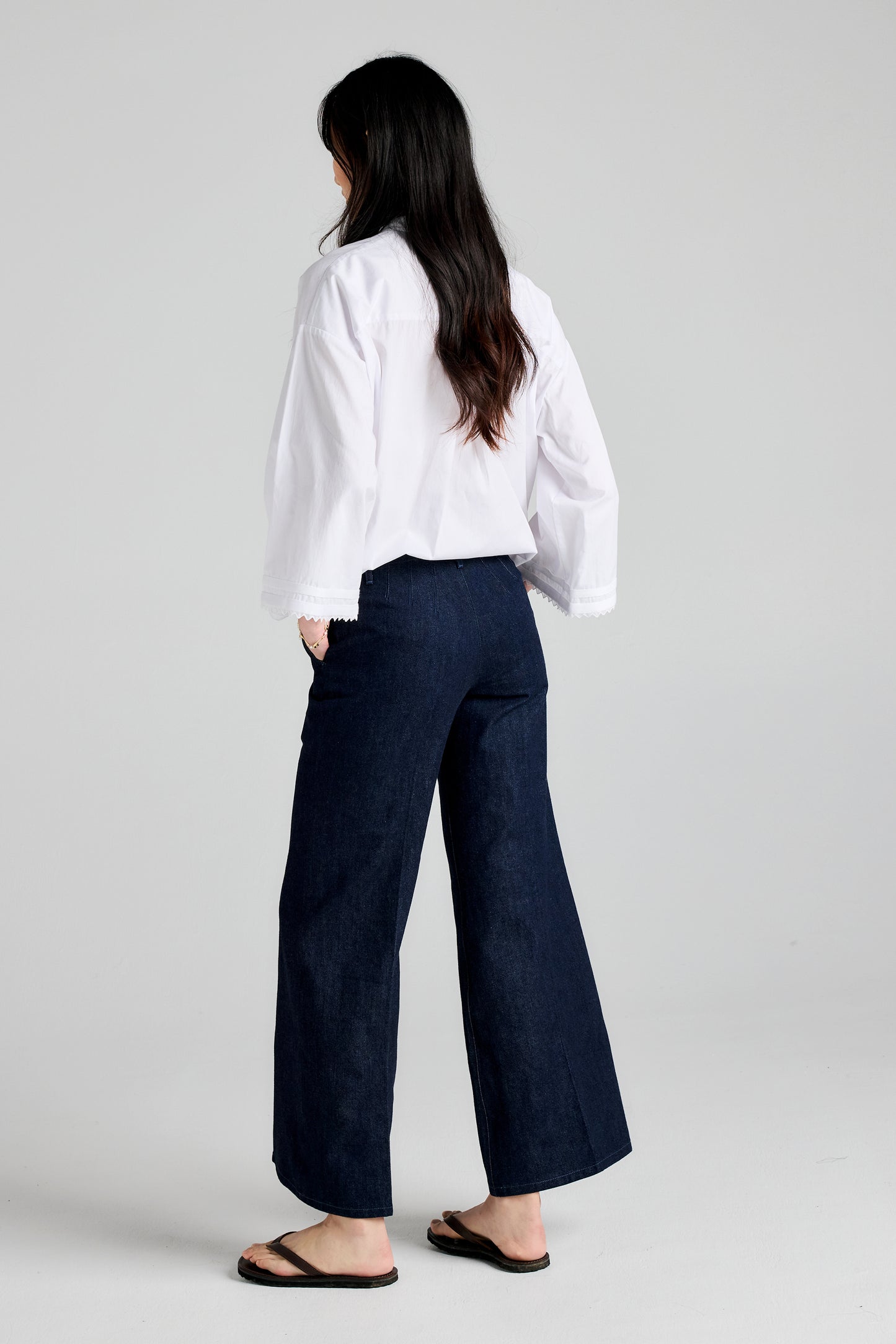 Stem Flare Trouser Blue Lagoon Wash