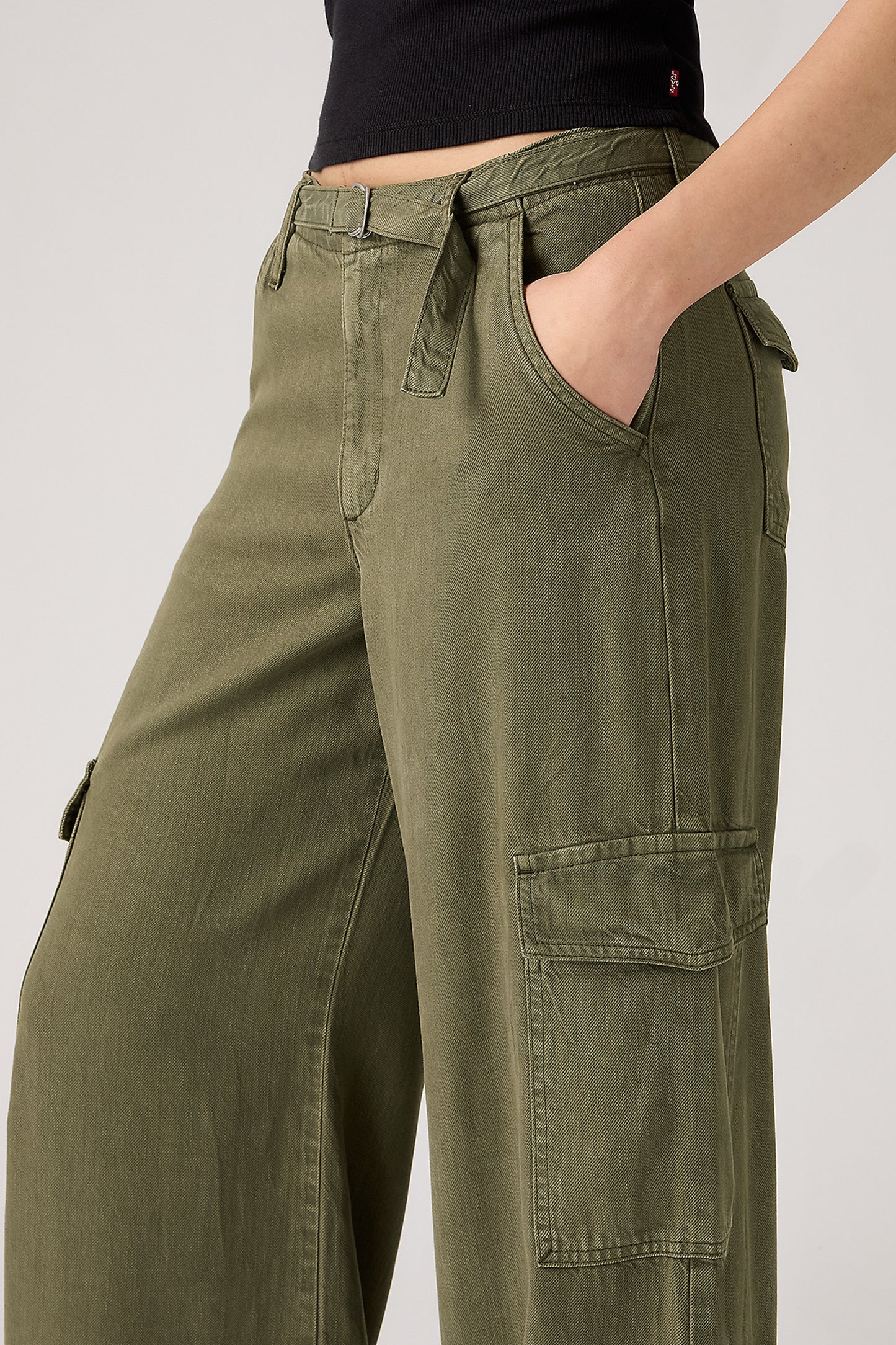 Baggy Dad Cargo Pants Drapey Ivy Green Gd
