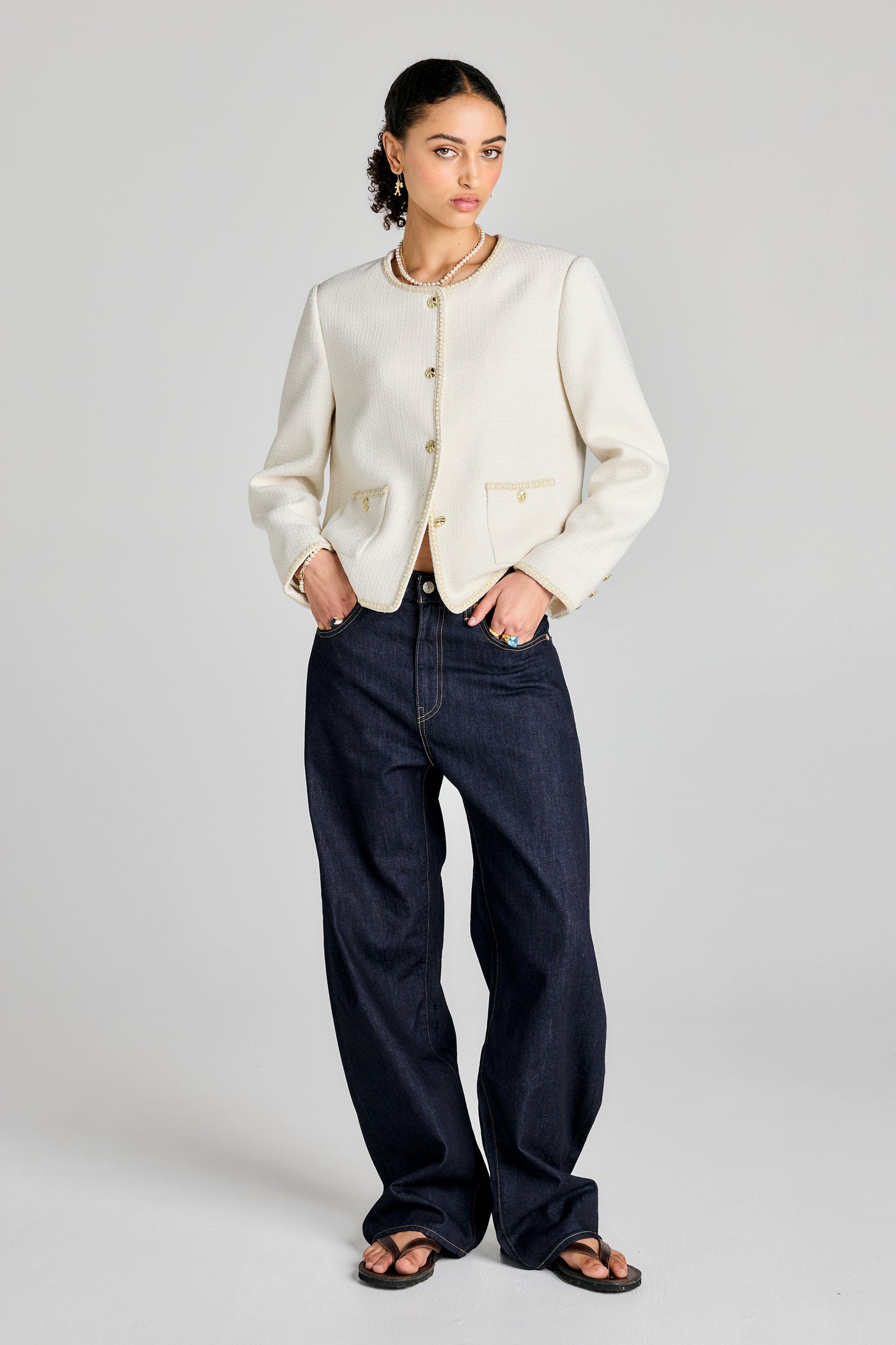 Blue Tab Drop Barrel Jeans New Rinse Moj