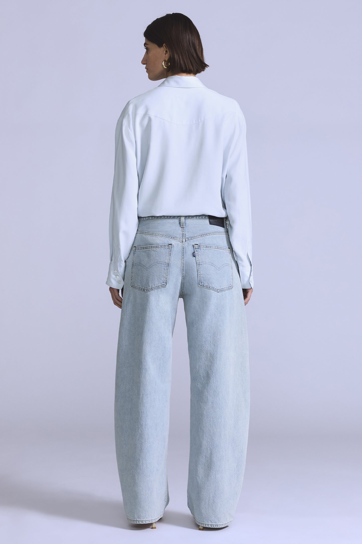 Blue Tab Drop Barrel Jeans Aqua Marine Moj