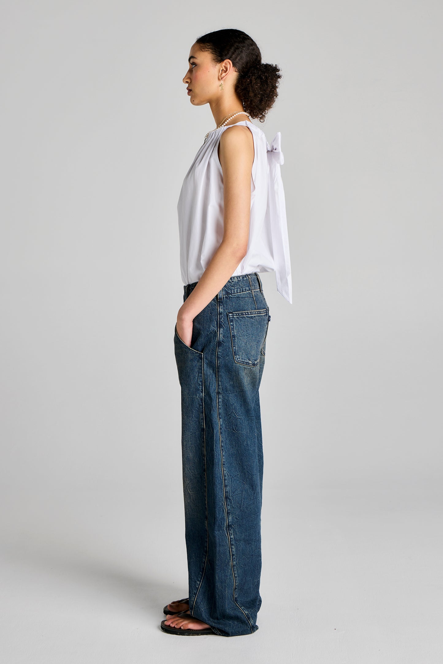 Blue Tab Moto Jeans Black Pearl