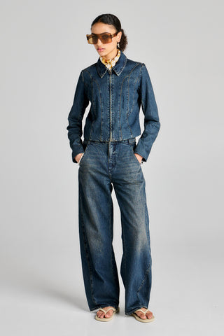 Blue Tab Moto Jacket Black Pearl