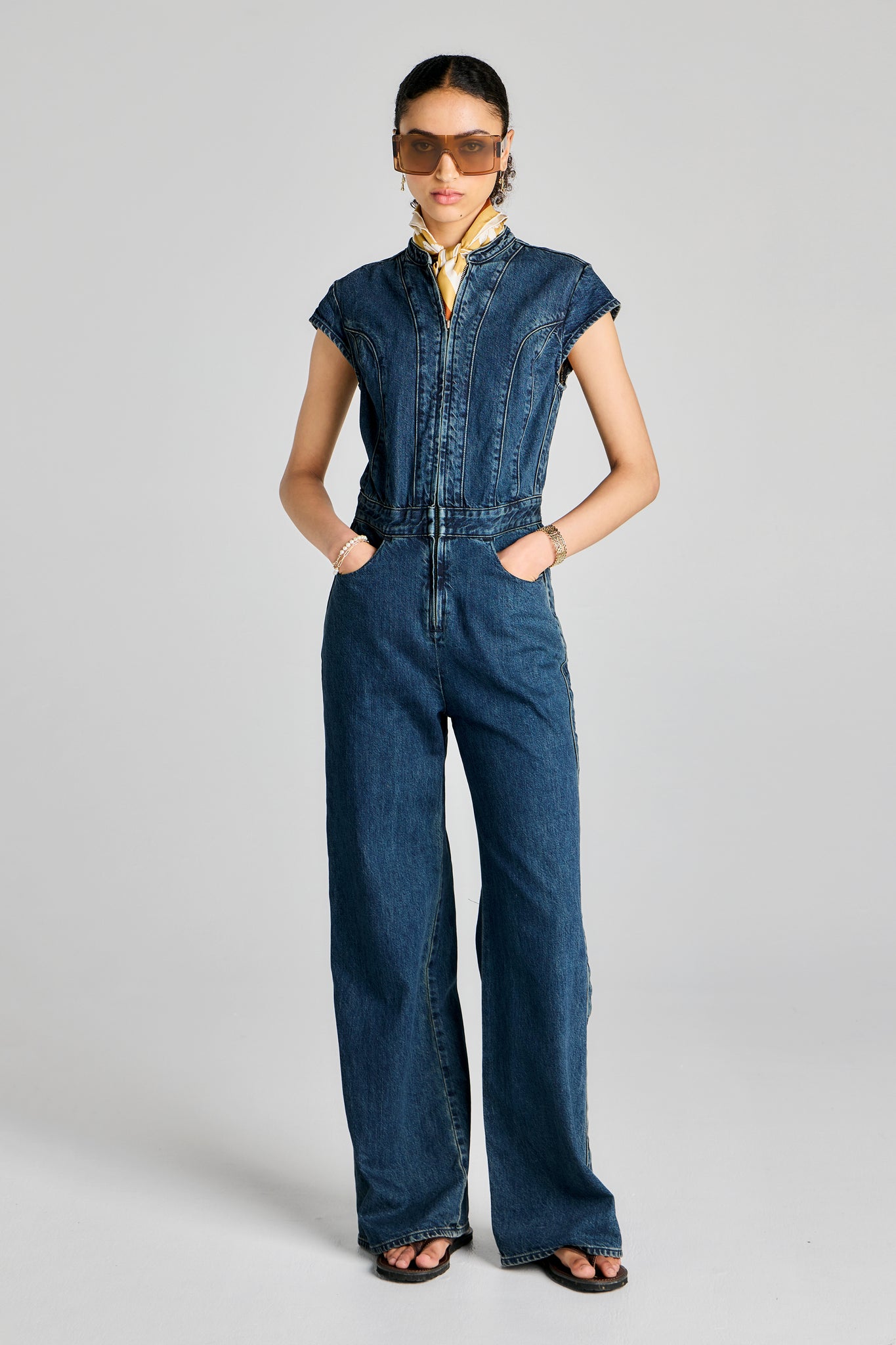 Blue Tab Moto Jumpsuit Black Pearl