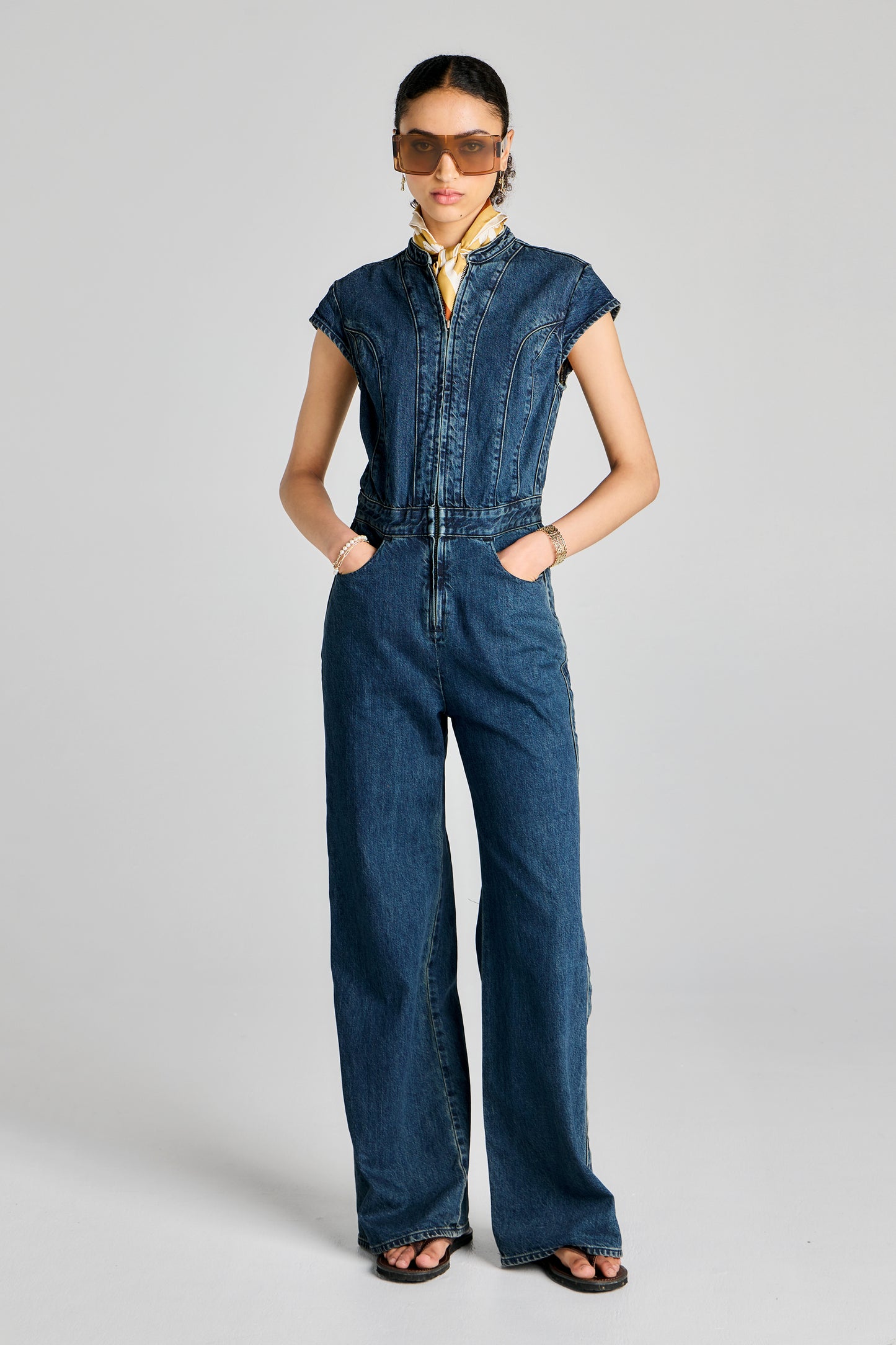 Blue Tab Moto Jumpsuit Black Pearl