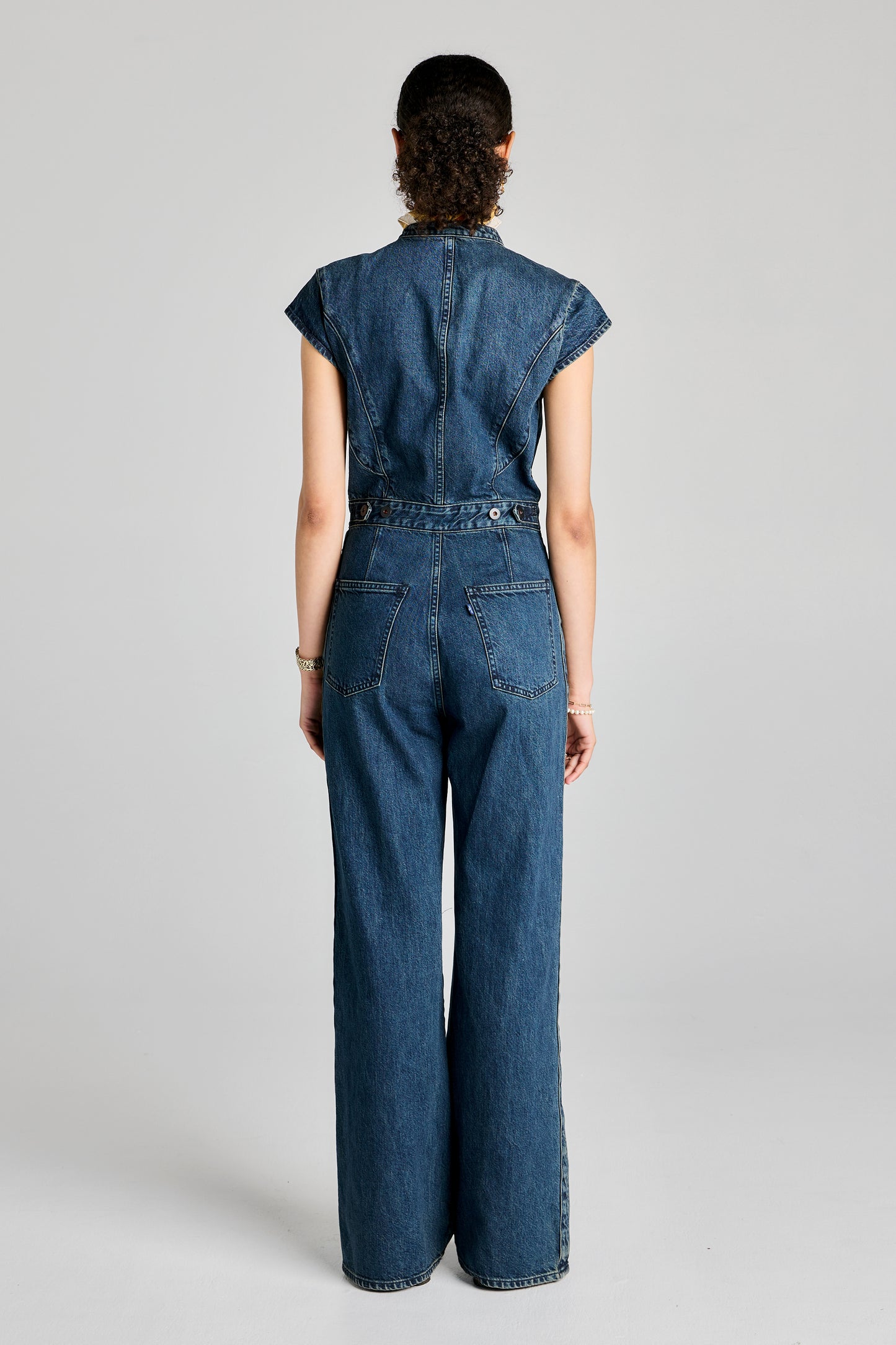 Blue Tab Moto Jumpsuit Black Pearl