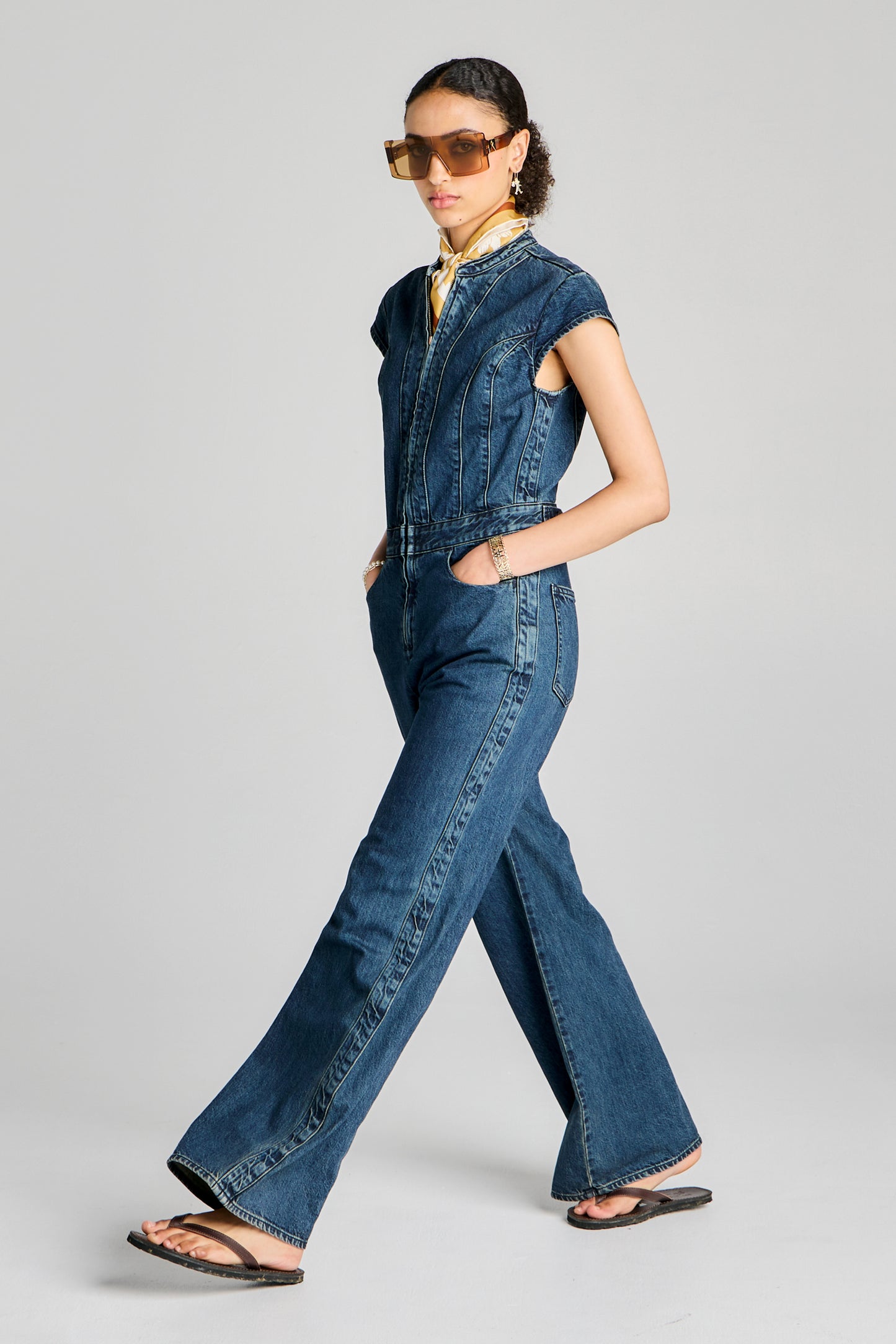 Blue Tab Moto Jumpsuit Black Pearl