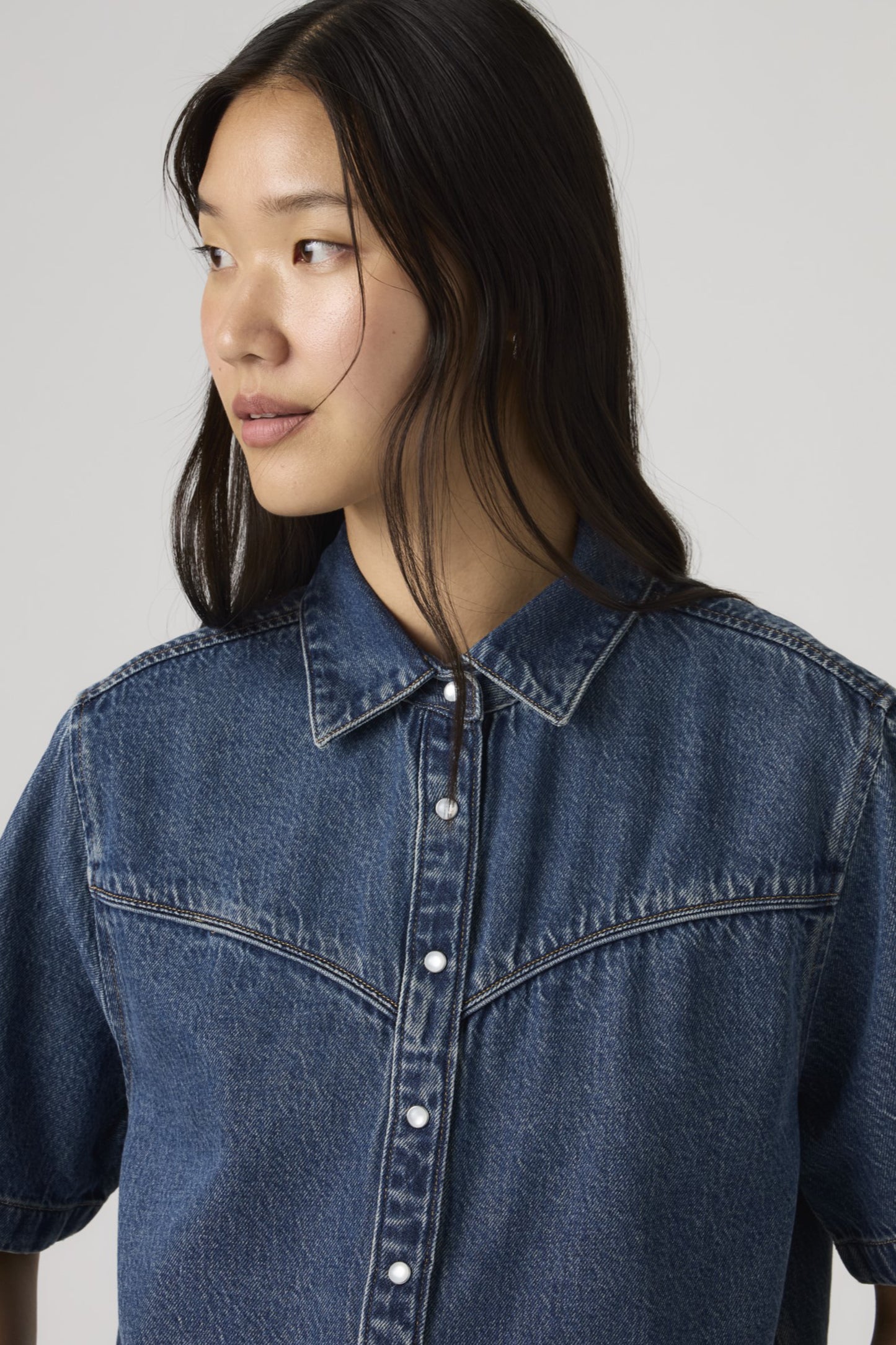 Logan Short Sleeve Denim Shirt Tencel Tinted Times