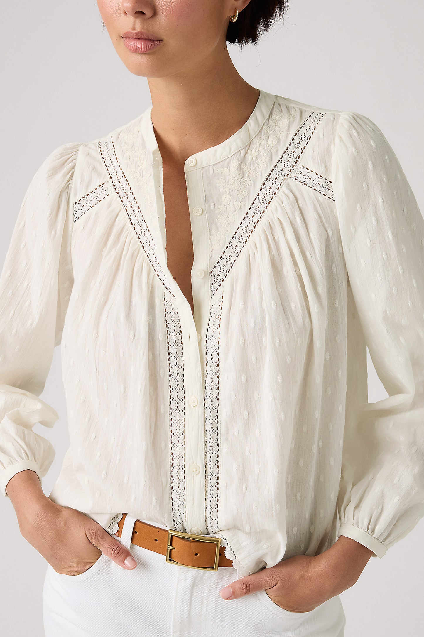 Cleo Long Sleeve Blouse Egret