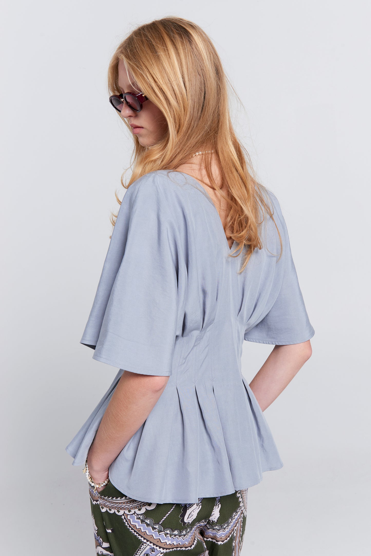 Florence Top Steel Blue