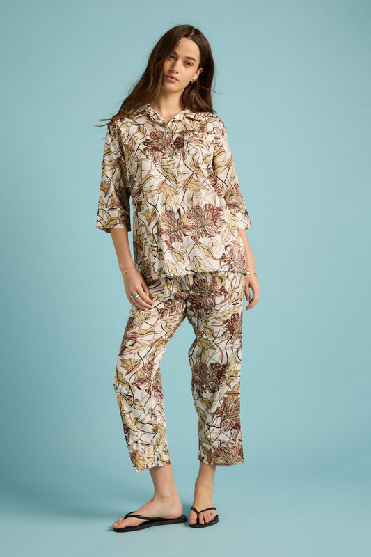 Lilies Crop PJ Cream