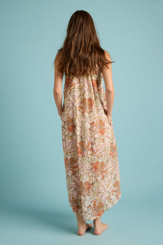 Lilies Panel Front Maxi Nightie Lilly Pink