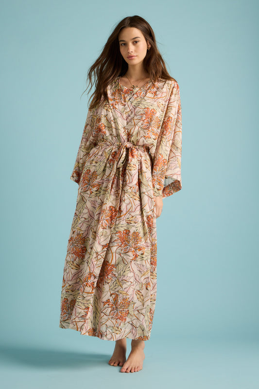 Lilies Maxi Robe Lilly Pink
