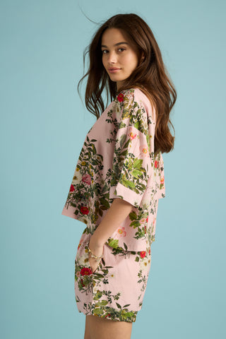 Love Letter Crop Boxer PJ Soft Pink