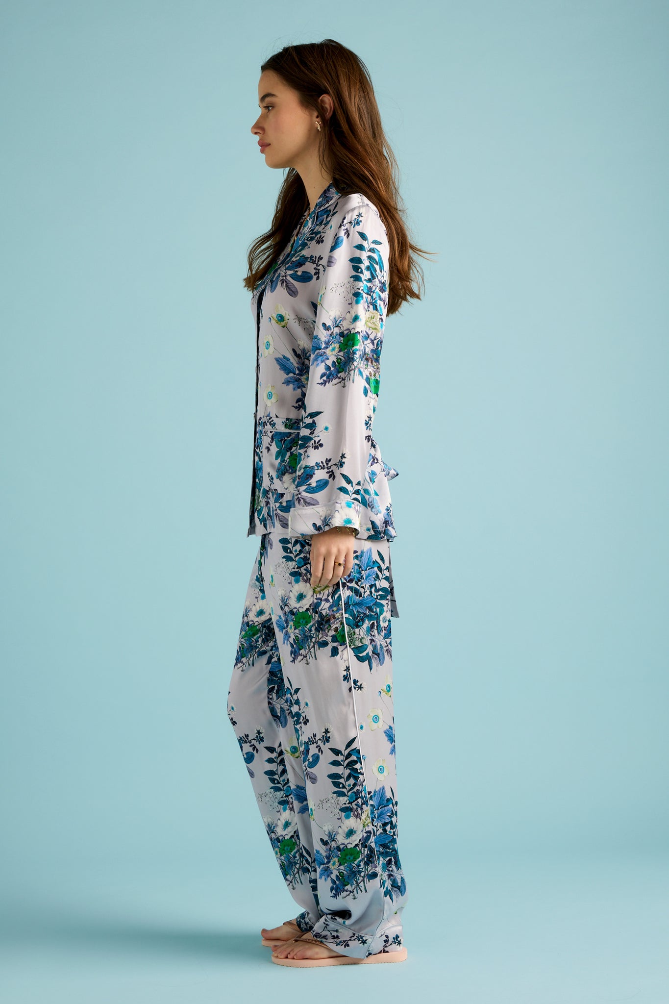 Love Letter Silk Wrap PJ Skyway Blue