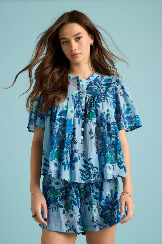 Love Letter Flutter Boxer PJ Skyway Blue