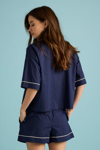 Runaway Girl Boxer PJ Set Deep Indigo