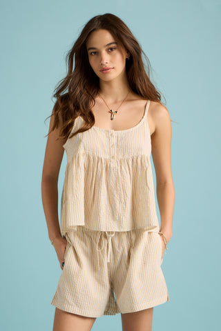Seersucker Stripe Cami Boxer Pepper/Cream