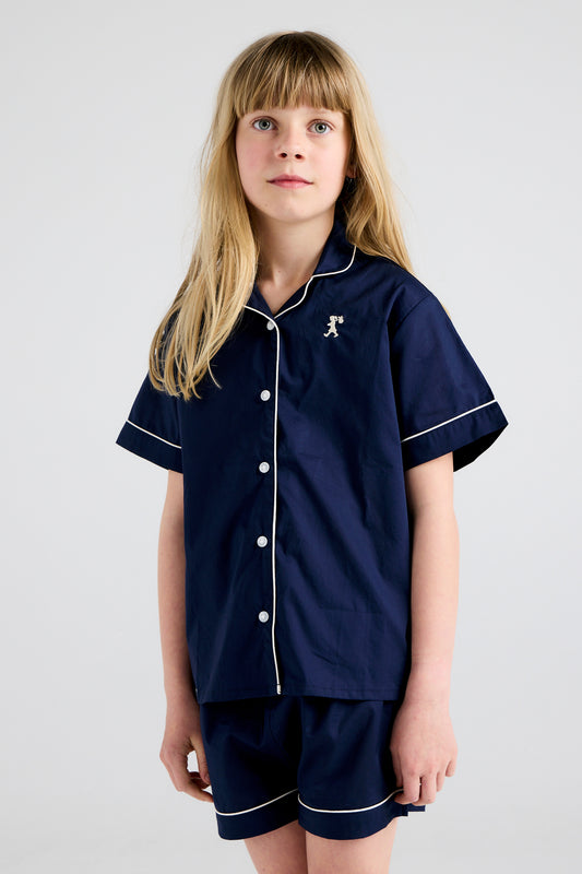 Runaway Girl Kids Boxer PJ Set Deep Indigo