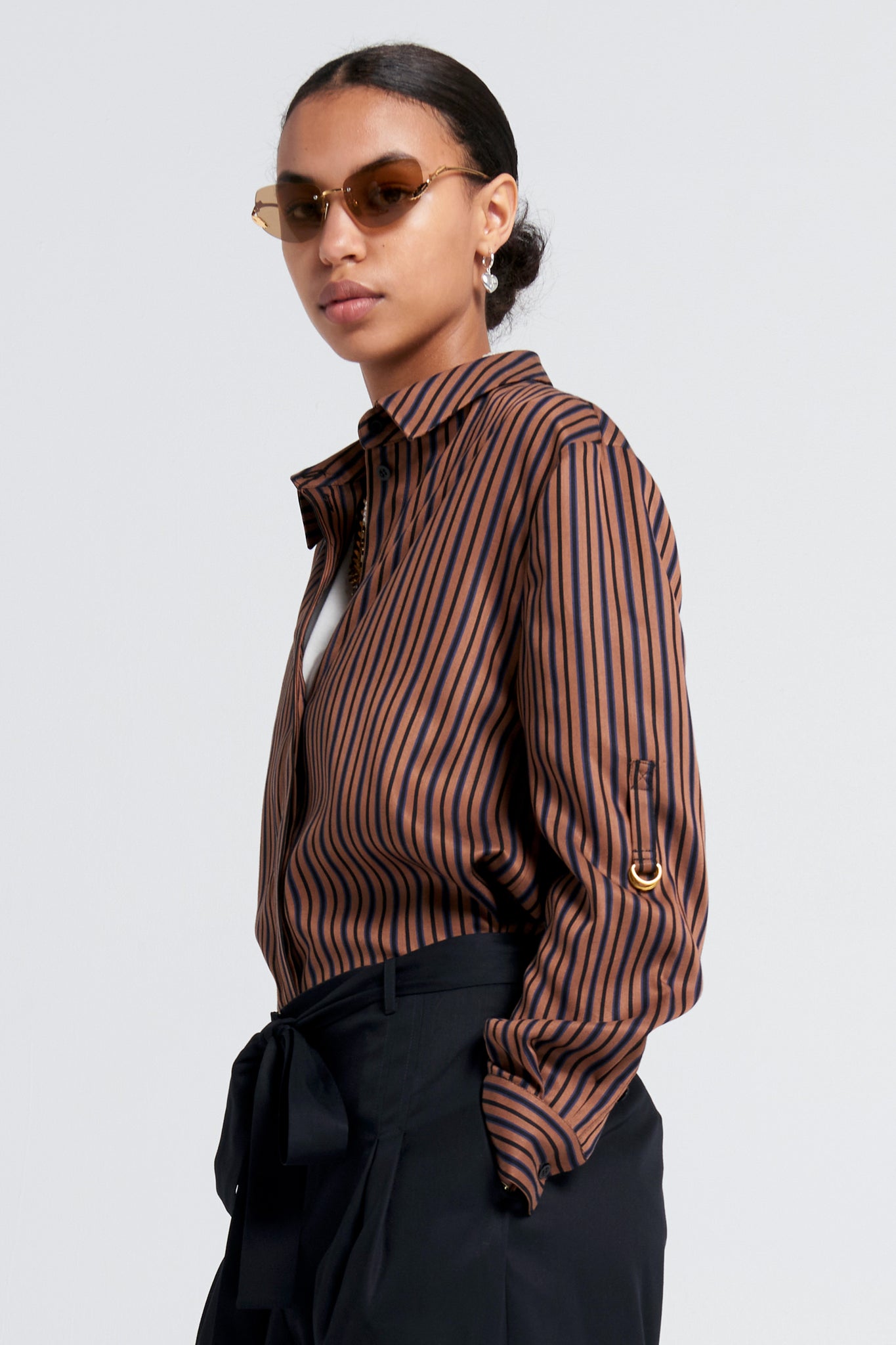 Avenue Shirt Brown Multi Stripe