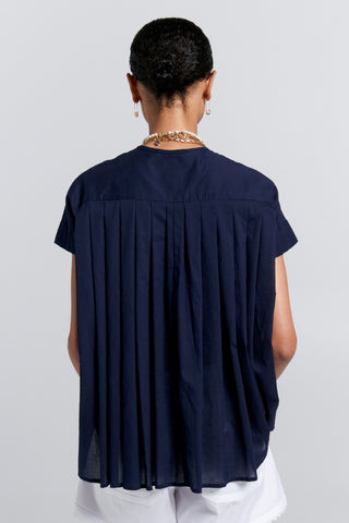 Furrow Sleeveless Shirt Navy