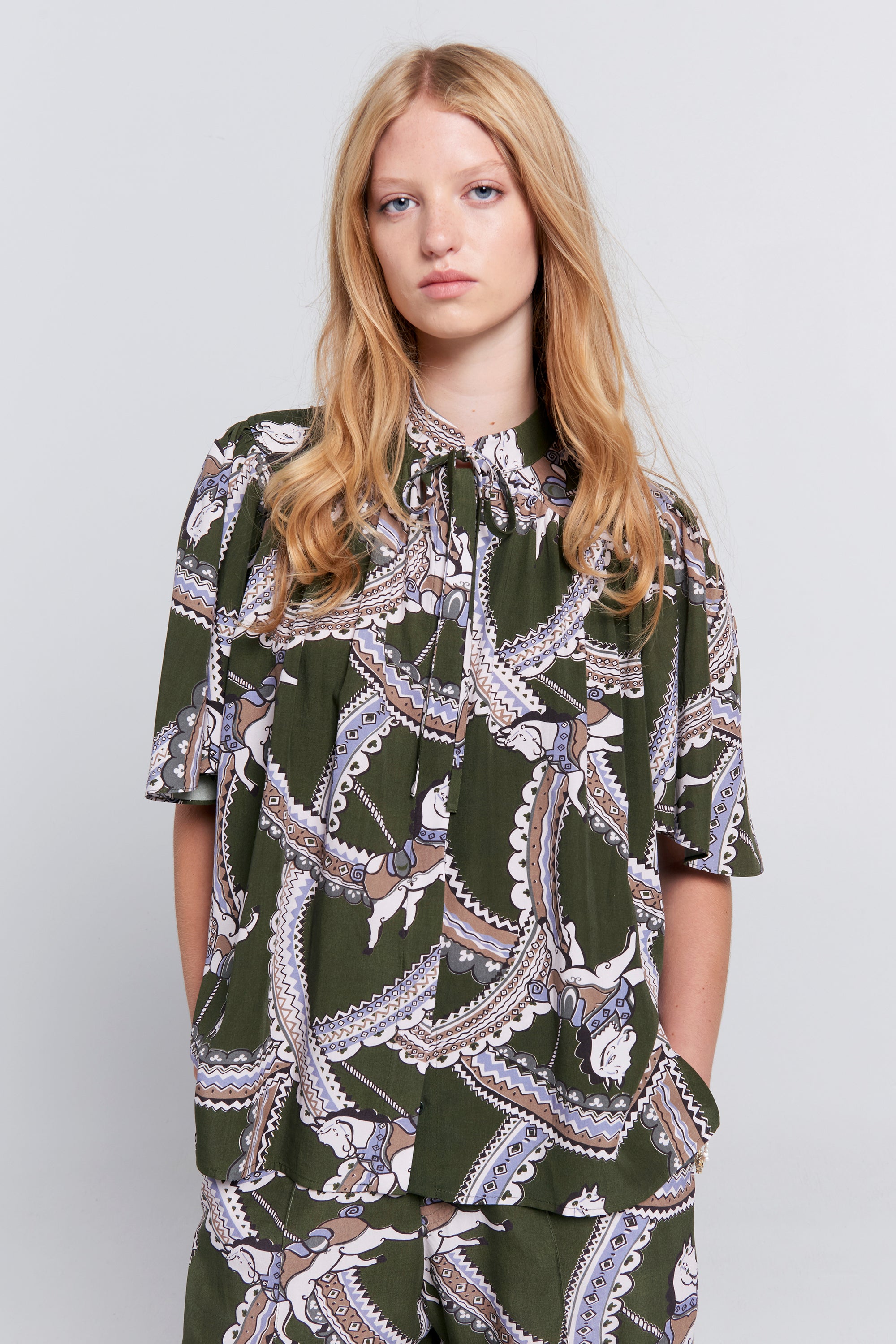 Carousel Shirt Olive Multi – Karen Walker