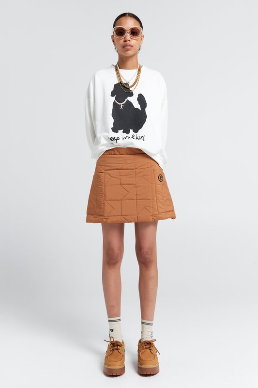 Quilted Monogram Skirt Dark Tan