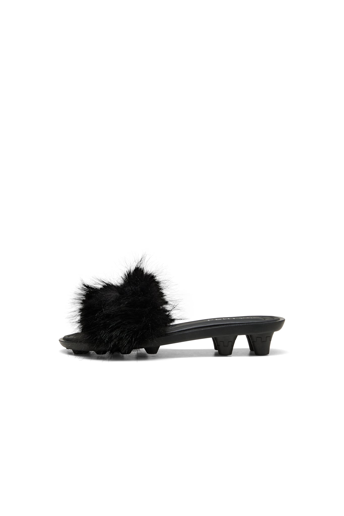 Chic Fur Slides Black/Silver