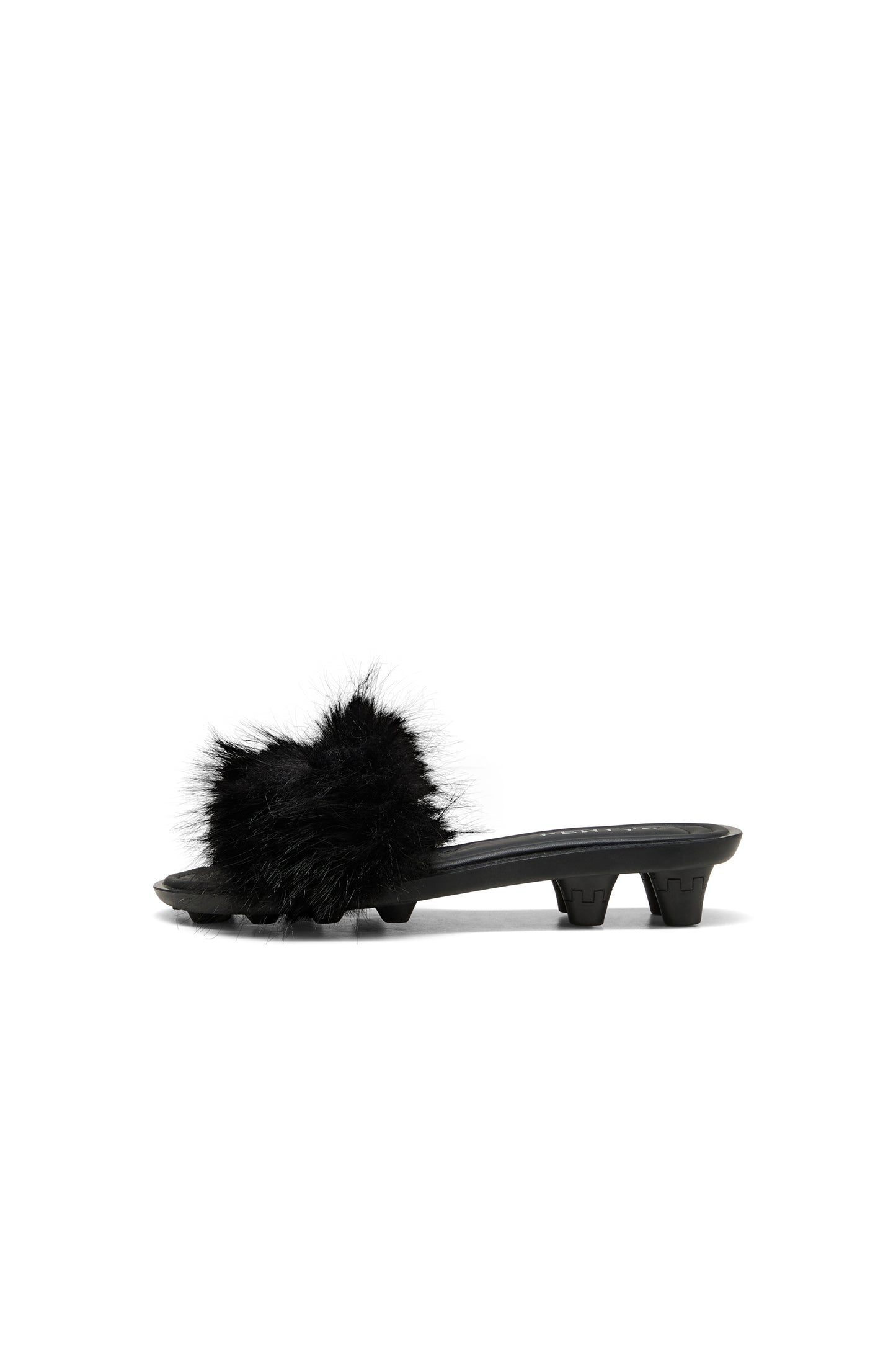 Chic Fur Slides Black/Silver