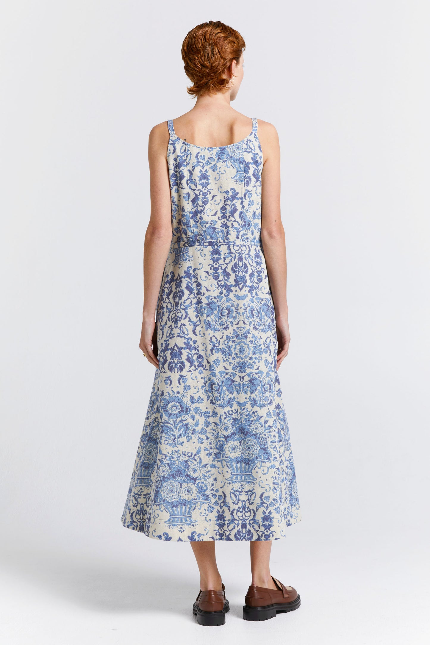 Cherished Wrap Dress Natural/Blue