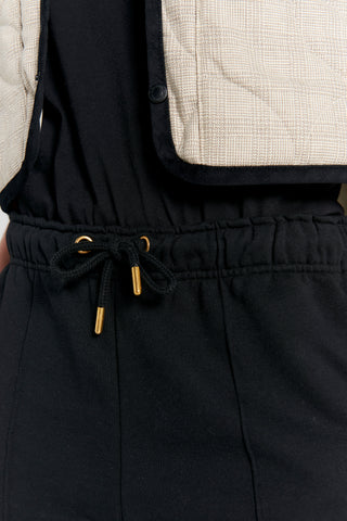 Pin Tuck Track Pants Black