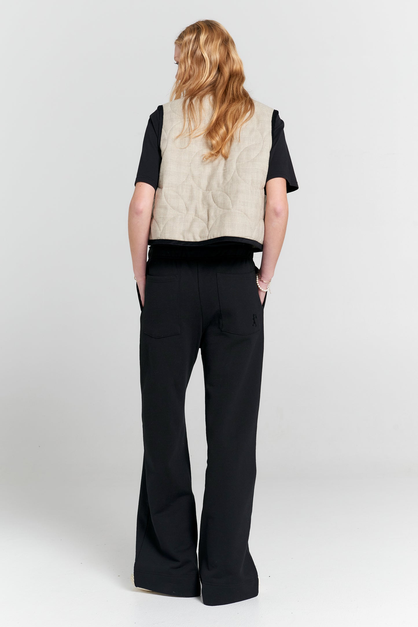 Pin Tuck Track Pants Black