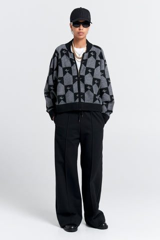Pin Tuck Track Pants Black