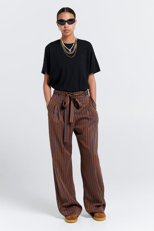 Avenue Pant Brown Multi Stripe