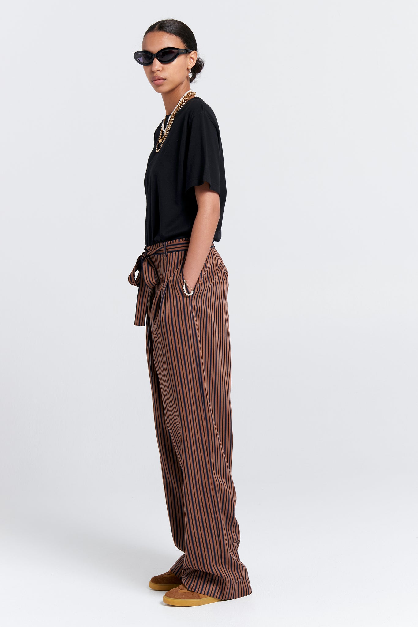 Avenue Pant Brown Multi Stripe