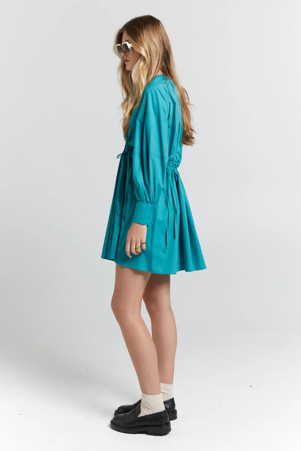 Hiruma Organic Cotton Mini Shirt Dress Black