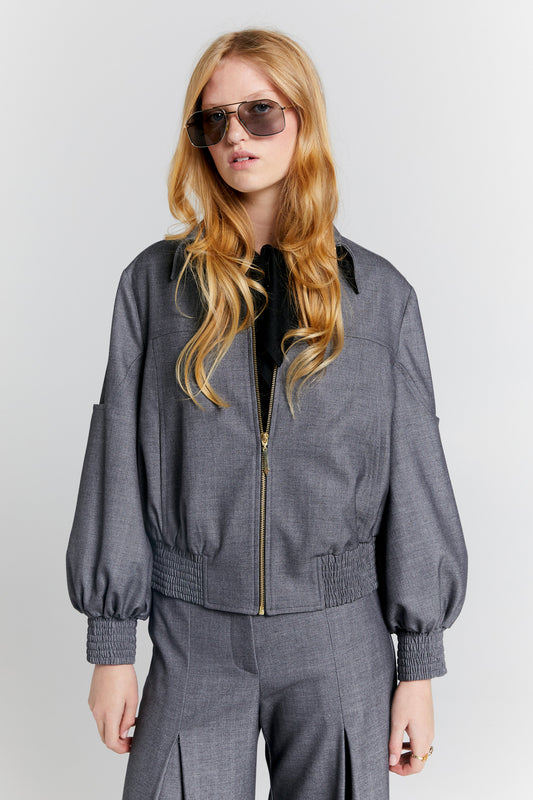 Rider Bomber Jacket Charcoal