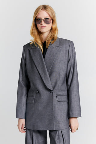 Escapade Double Breasted Jacket Charcoal
