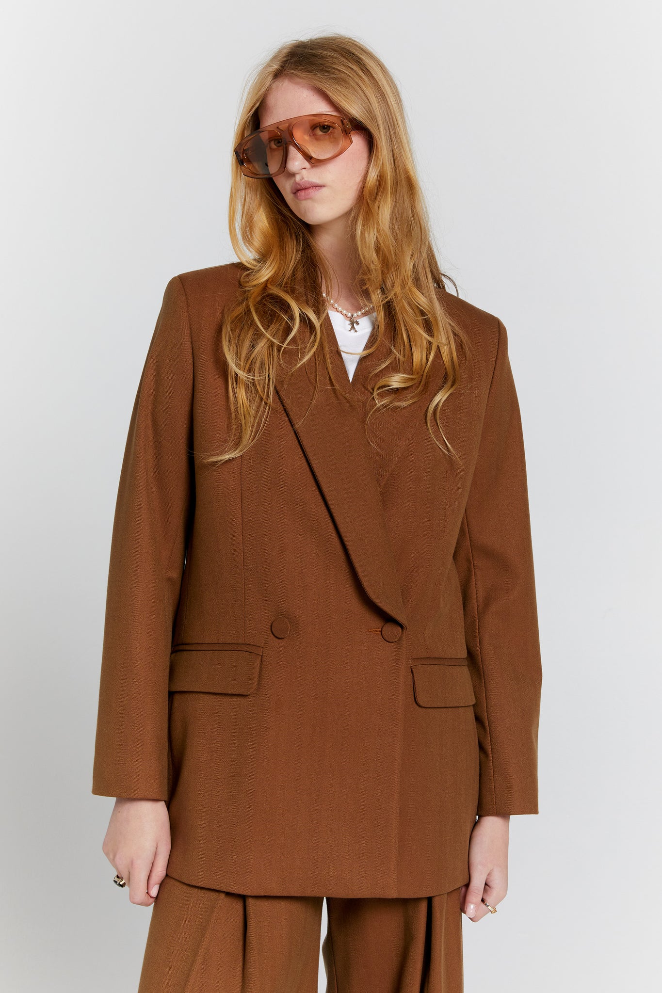 Escapade Double Breasted Jacket Chestnut