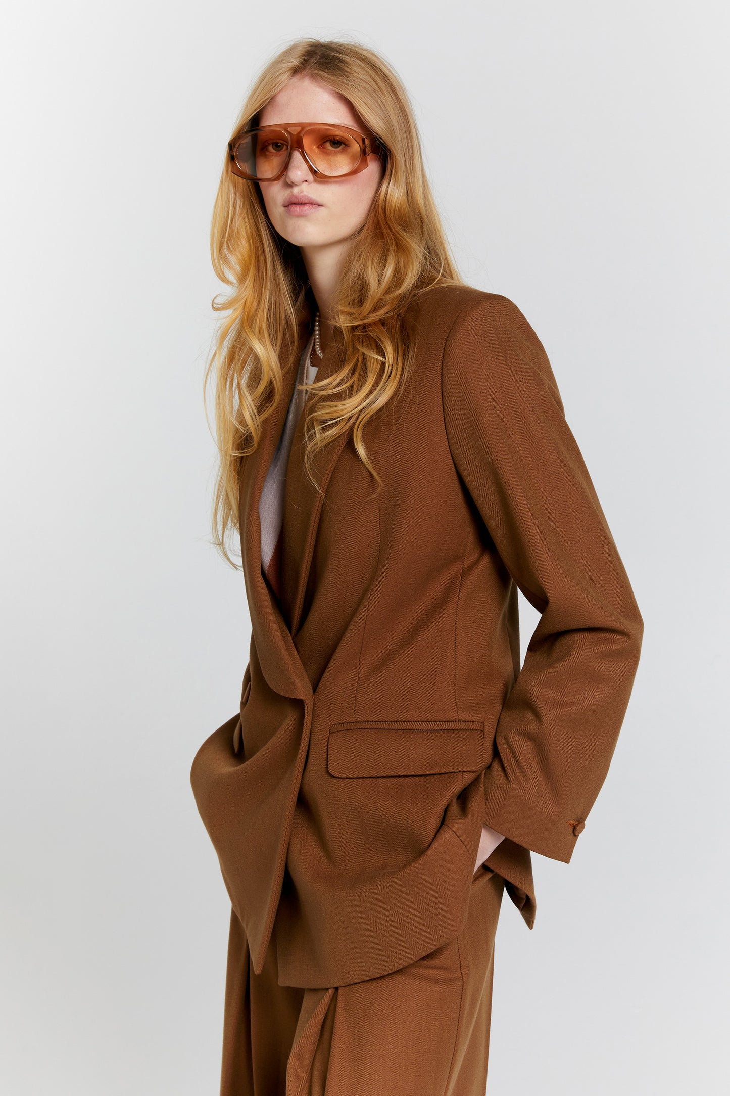 Escapade Double Breasted Jacket Chestnut