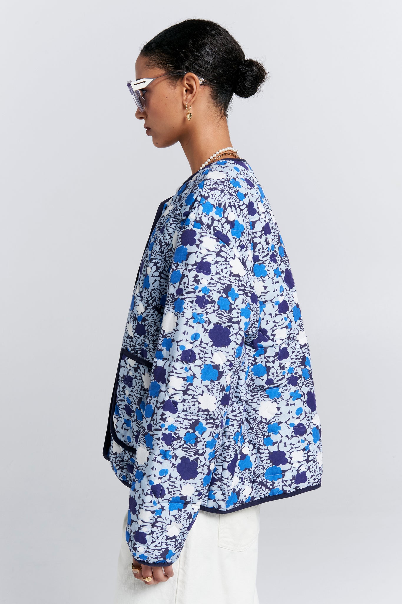 Quilted Drift Jacket Blue Multi