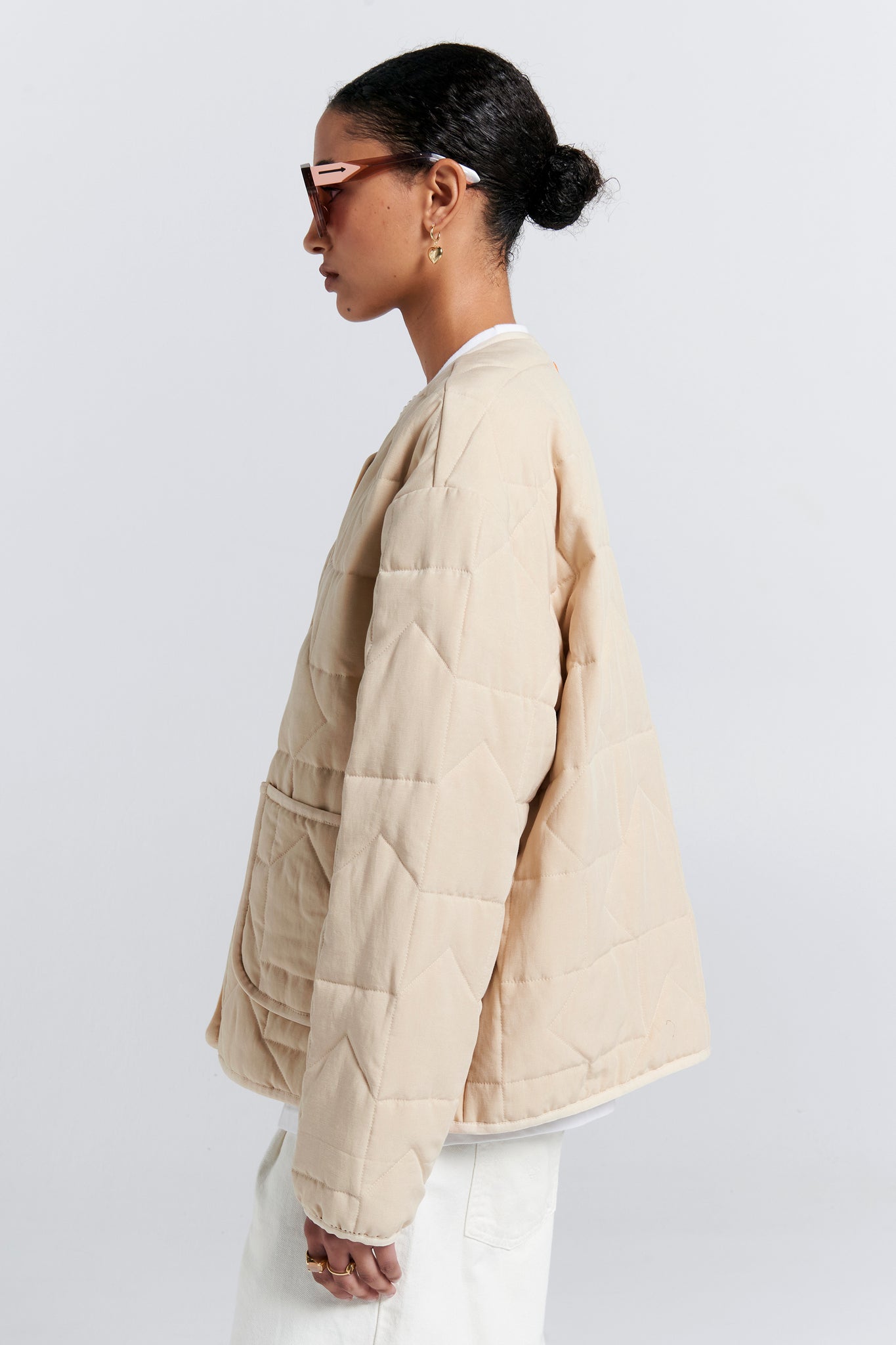 Quilted Drift Jacket Natural