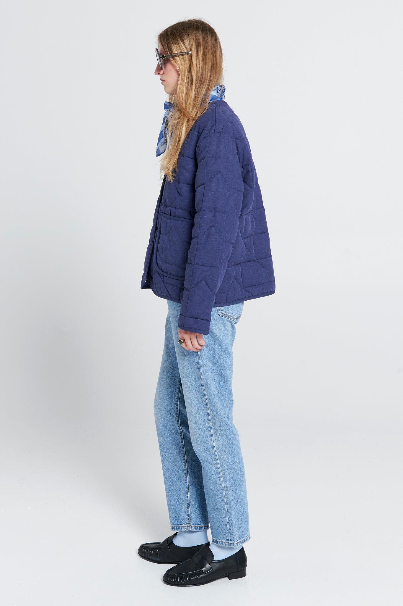 Quilted Drift Jacket Navy