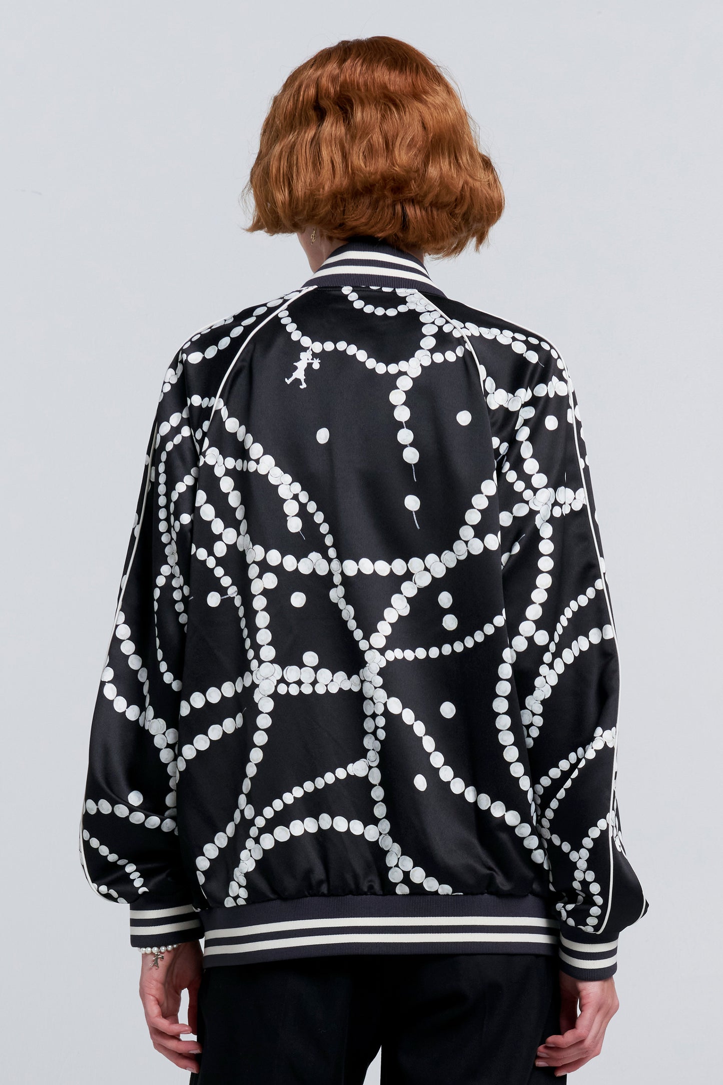 Runaway Pearls Bomber Jacket Black