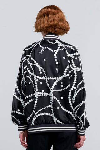 Runaway Pearls Bomber Jacket Black