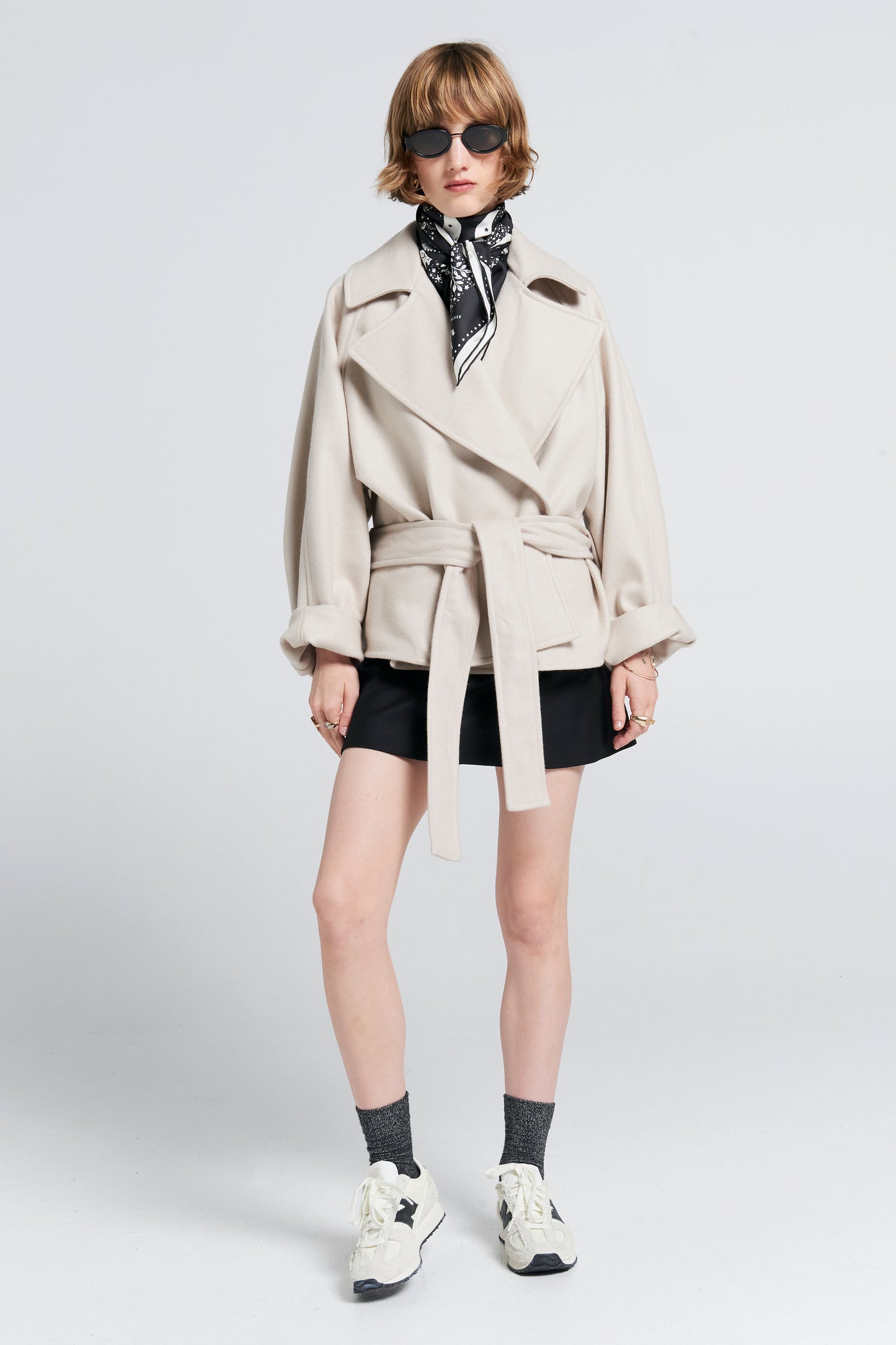 Cropped Underground Coat Ecru