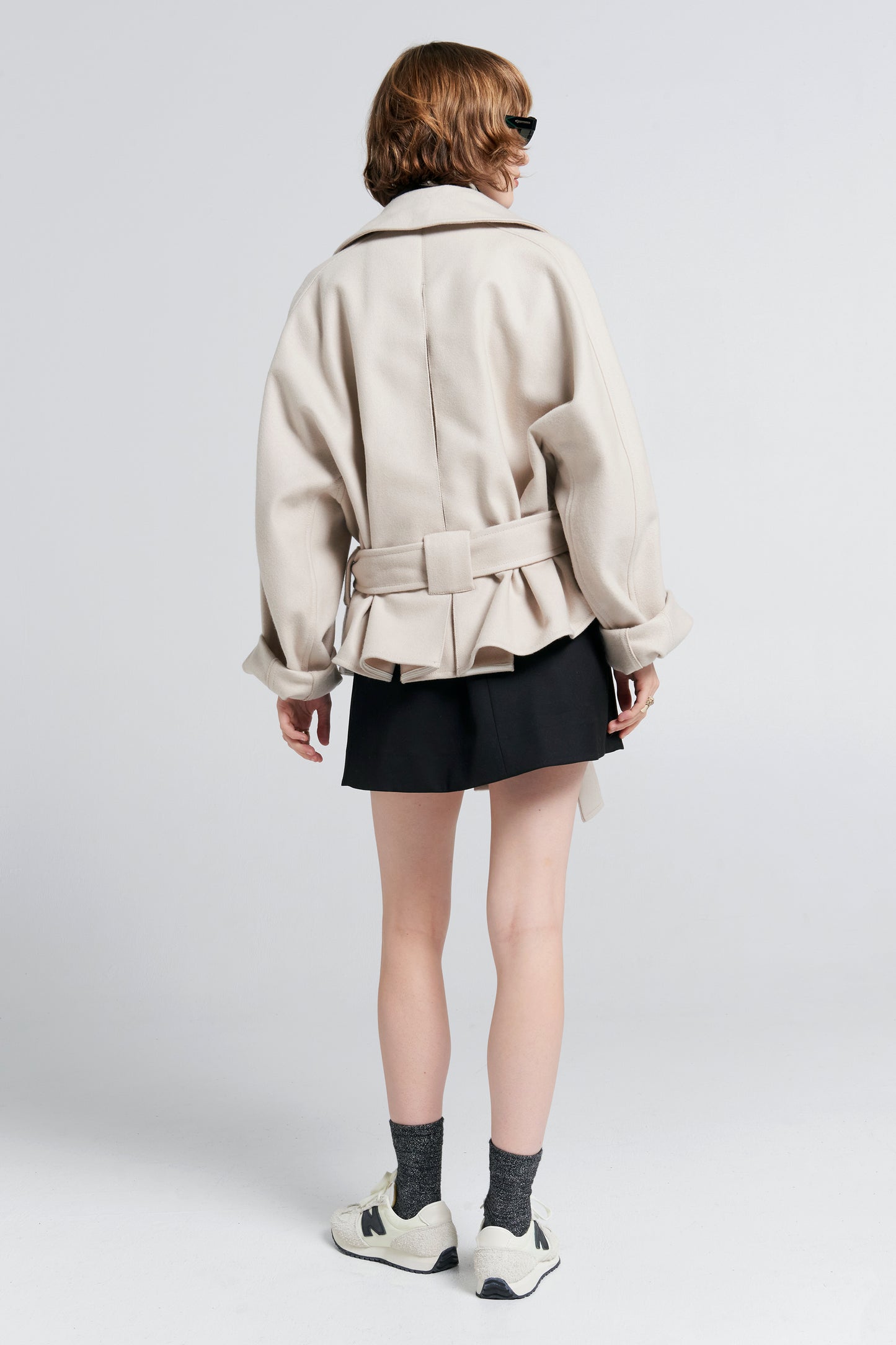 Cropped Underground Coat Ecru