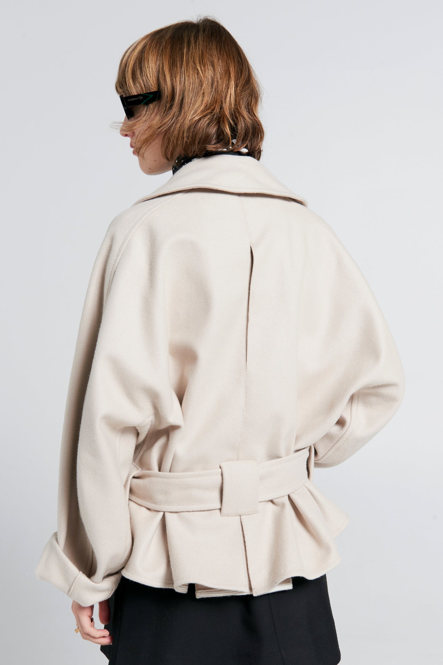 Cropped Underground Coat Ecru