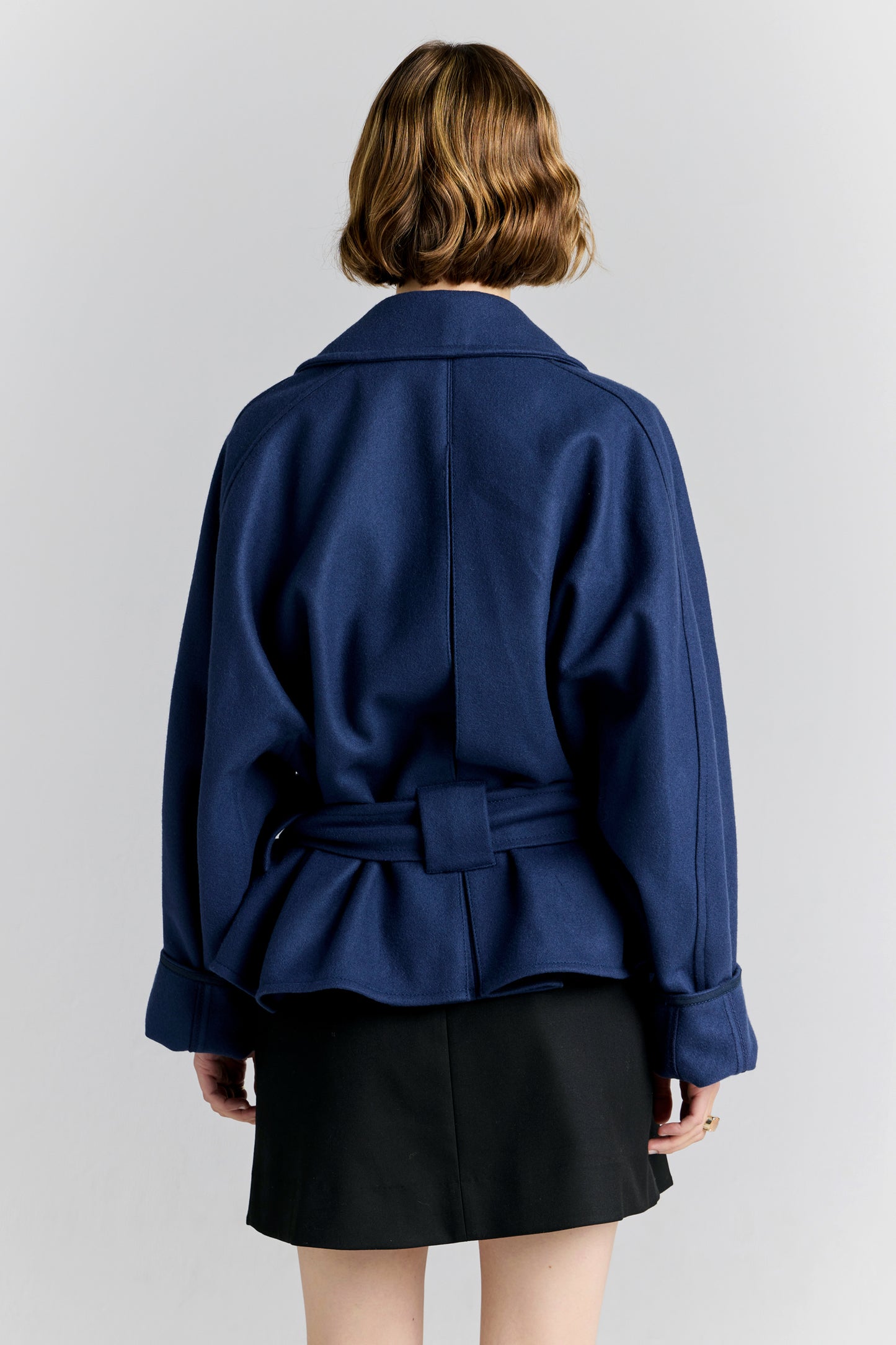 Cropped Underground Coat Navy