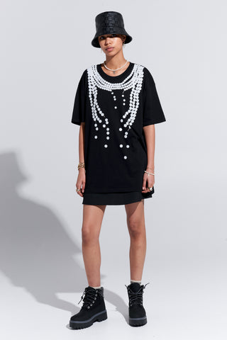 Broken Pearls Organic Cotton T-Shirt Black